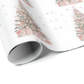 Modern Blush Christmas Tree – Personalized Holiday Cadeaupapier (Rol Hoek)