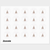Modern Blush Christmas Tree – Personalized Holiday Ronde Sticker (Vel)