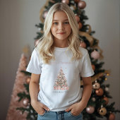 Modern Blush Christmas Tree – Personalized Kids  T-shirt