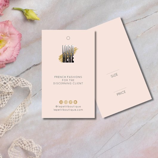 Modern Blush Clothing Price label met logo Visitekaartje