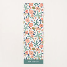 Modern Blush & Coral Mint Floral Pattern