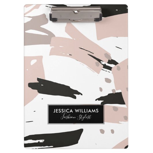 Modern Blush Crash Brush Strokess Klembord (Voorkant)