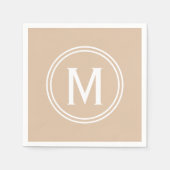 Modern Blush Custom Round Framed Monogram Servet (Voorkant)