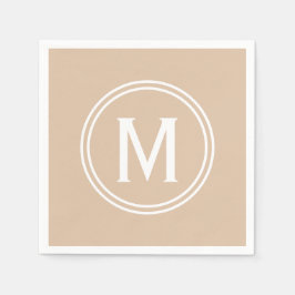 Modern Blush Custom Round Framed Monogram Servet