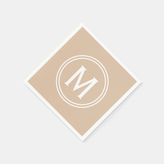 Modern Blush Custom Round Framed Monogram Servet (Hoek)