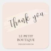 Modern Blush Dank u Verpakking Verzending Vierkante Sticker (Voorkant)