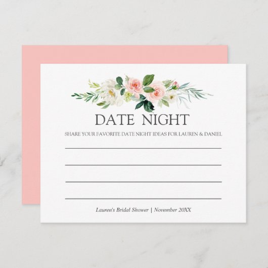 Modern Blush | Datum Vrijgezellenfeest Nacht roze Advieskaart (Voorkant / Achterkant)