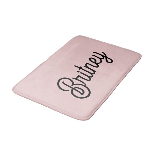 Modern Blush Dusty Roze Monogram en Naam Badmat (Gekanteld)