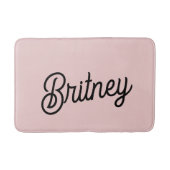 Modern Blush Dusty Roze Monogram en Naam Badmat (Voorkant)