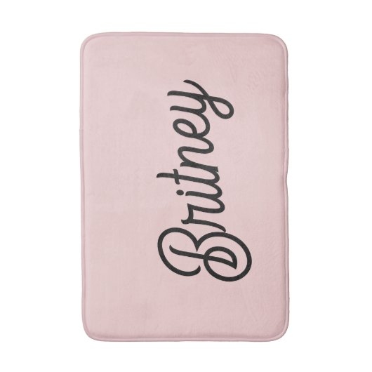 Modern Blush Dusty Roze Monogram en Naam Badmat (Voorkant Verticaal)