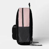 Modern Blush Dusty Roze Monogram en Naam Bedrukte Rugzak (Rechts)