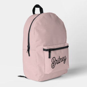 Modern Blush Dusty Roze Monogram en Naam Bedrukte Rugzak