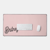 Modern Blush Dusty Roze Monogram en Naam Bureaumat (Keyboard & Muis)