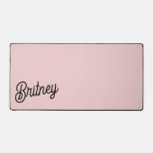 Modern Blush Dusty Roze Monogram en Naam Bureaumat (Voorkant)