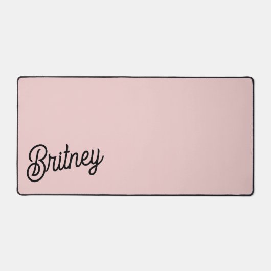 Modern Blush Dusty Roze Monogram en Naam Bureaumat (Voorkant)