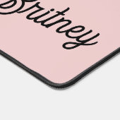 Modern Blush Dusty Roze Monogram en Naam Bureaumat (Hoek)