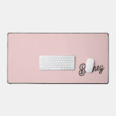Modern Blush Dusty Roze Monogram en Naam Bureaumat (Keyboard & Muis)