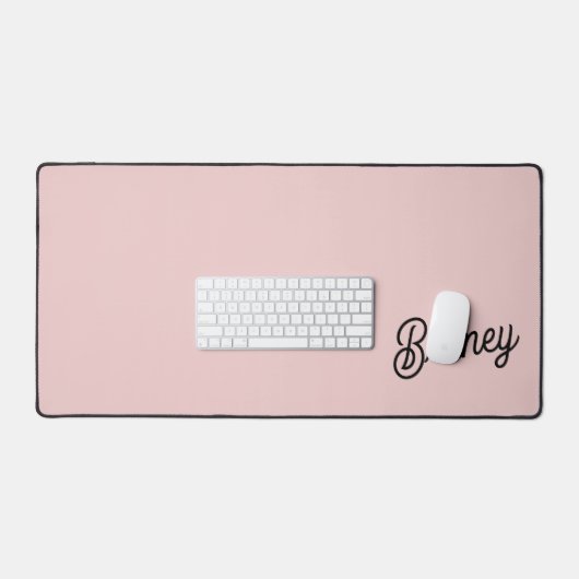 Modern Blush Dusty Roze Monogram en Naam Bureaumat (Keyboard & Muis)