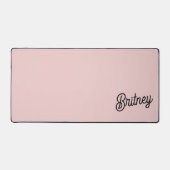 Modern Blush Dusty Roze Monogram en Naam Bureaumat (Voorkant)