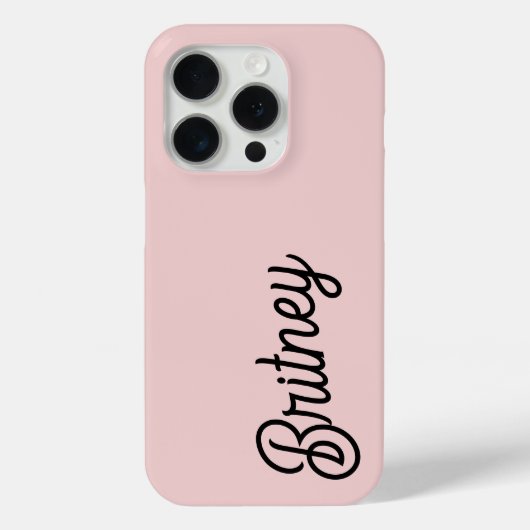 Modern Blush Dusty Roze Monogram en Naam Case-Mate iPhone Case (Achterkant)