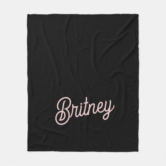 Modern Blush Dusty Roze Monogram en Naam Fleece Deken (Voorkant)