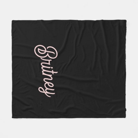 Modern Blush Dusty Roze Monogram en Naam Fleece Deken (Voorkant (Horizontaal))