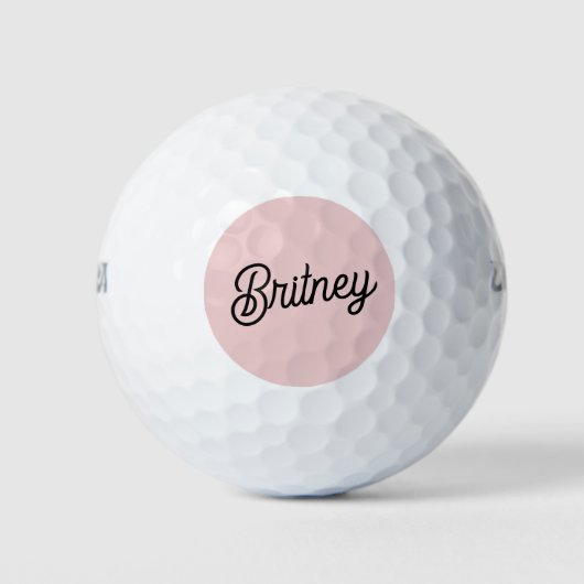 Modern Blush Dusty Roze Monogram en Naam Golfballen (Voorkant)