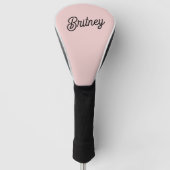 Modern Blush Dusty Roze Monogram en Naam Golfheadcover (Voorkant)