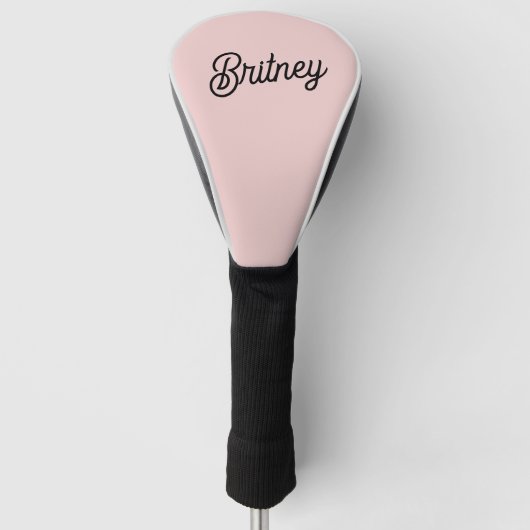 Modern Blush Dusty Roze Monogram en Naam Golfheadcover (Voorkant)