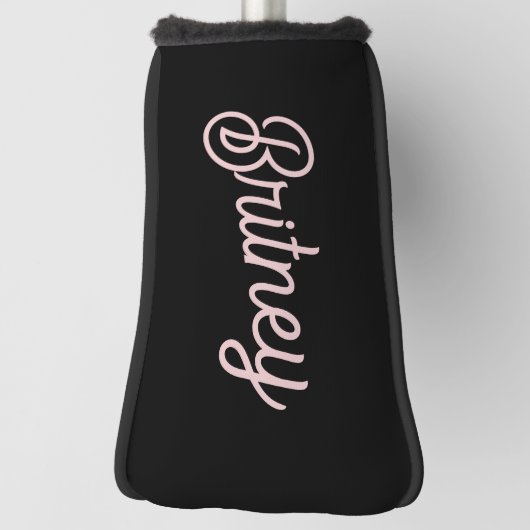 Modern Blush Dusty Roze Monogram en Naam Golfheadcover (Draai 90)