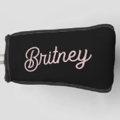Modern Blush Dusty Roze Monogram en Naam Golfheadcover (Voorkant)