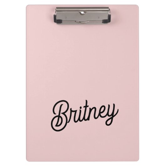 Modern Blush Dusty Roze Monogram en Naam Klembord (Voorkant)
