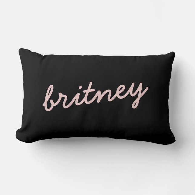 Modern Blush Dusty Roze Monogram en Naam Kussen (Voorkant)