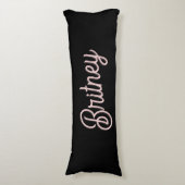 Modern Blush Dusty Roze Monogram en Naam Lichaamskussen (Voorkant Verticaal)