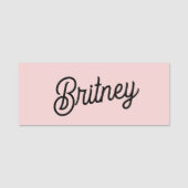 Modern Blush Dusty Roze Monogram en Naam Naamplaatje (Voorkant)