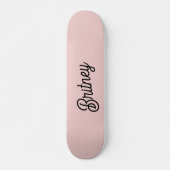Modern Blush Dusty Roze Monogram en Naam Persoonlijk Skateboard (Voorkant)