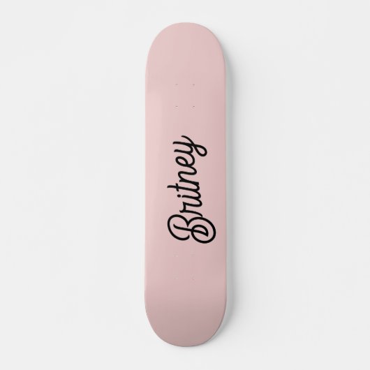 Modern Blush Dusty Roze Monogram en Naam Persoonlijk Skateboard (Voorkant)