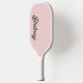 Modern Blush Dusty Roze Monogram en Naam Pickleball Paddle (Links)