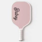 Modern Blush Dusty Roze Monogram en Naam Pickleball Paddle (Achterkant)