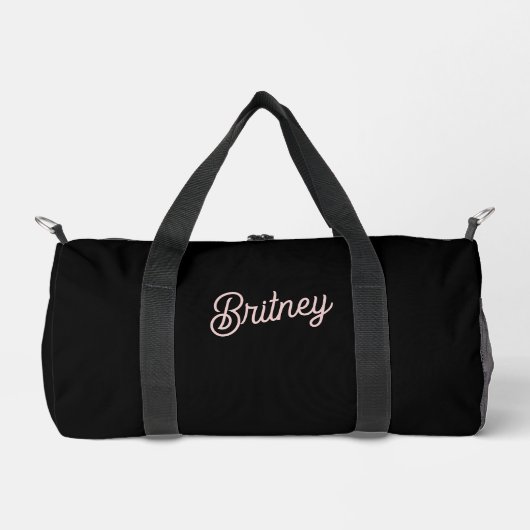 Modern Blush Dusty Roze Monogram en Naam Plunjezak (Voorkant)