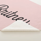Modern Blush Dusty Roze Monogram en Naam Sherpa Deken (3/4)
