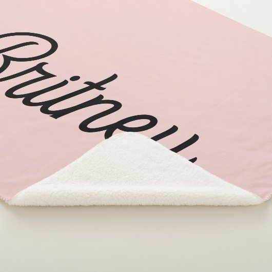 Modern Blush Dusty Roze Monogram en Naam Sherpa Deken (3/4)