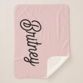 Modern Blush Dusty Roze Monogram en Naam Sherpa Deken (Voorkant)