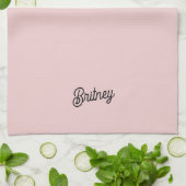 Modern Blush Dusty Roze Monogram en Naam Theedoek (Gevouwen)
