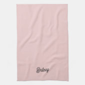 Modern Blush Dusty Roze Monogram en Naam Theedoek (Verticaal)