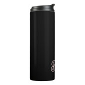 Modern Blush Dusty Roze Monogram en Naam Thermosbeker (Gedraaid links)