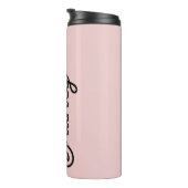 Modern Blush Dusty Roze Monogram en Naam Thermosbeker (Geroteerd rechts)