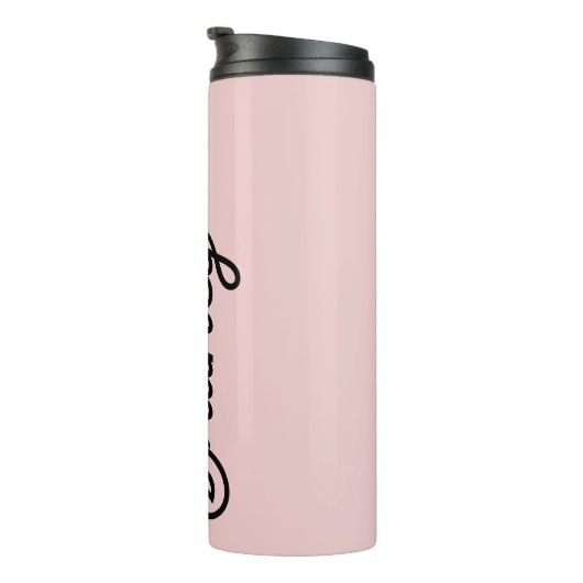 Modern Blush Dusty Roze Monogram en Naam Thermosbeker (Geroteerd rechts)