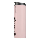 Modern Blush Dusty Roze Monogram en Naam Thermosbeker (Geroteerd rechts)