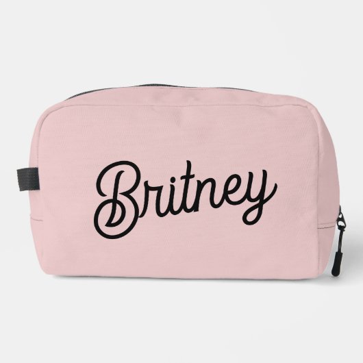 Modern Blush Dusty Roze Monogram en Naam Toilettasje (Voorkant)